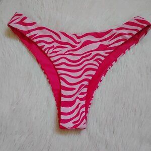 pink zebra print reversible bikini bottoms